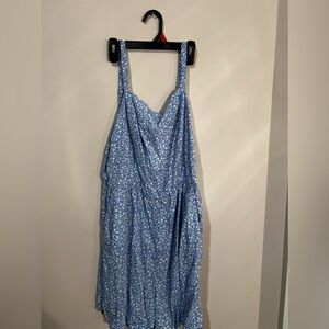 Blue white floral jumpsuit